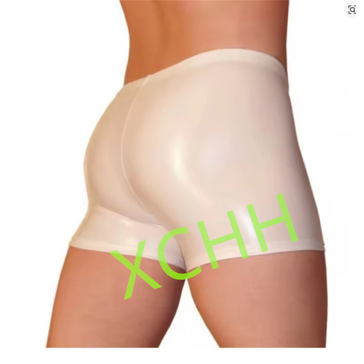 Boyshort Underwear - ラテックスメンズショーツ ラバーパンツ ホワイトアンダーパンツ 男性用ハンドメイドボクサーパンツ コスプレコスチューム カスタムメイド