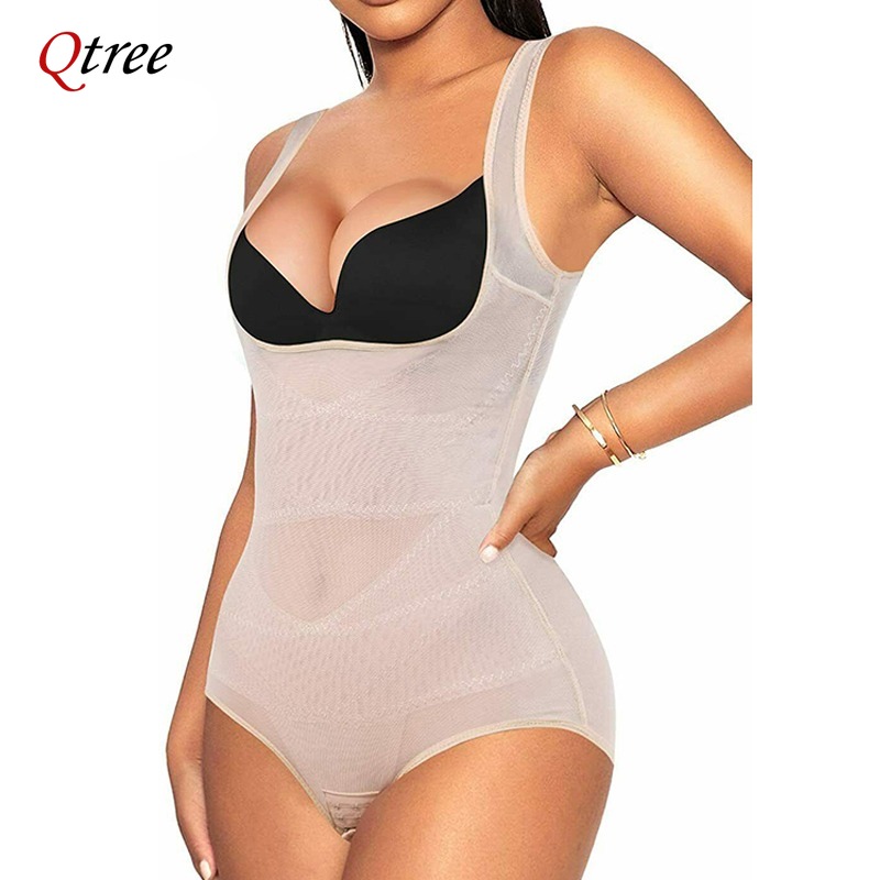 Shapewear Bodysuit Firm - Qtree-FAjas女性用リダクショントレーナー、ボディシェイパー、バットリフター、シェイプウェア、ボディスーツ、コルセット、痩身下着、ウエストトレーナー、トリマー、ブリーフ