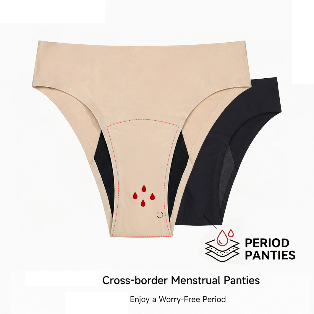 女性用ミッドウエストシームレス生理用ショーツ、漏れ防止、大量 - Period Panty Absorbent のレビューと価格