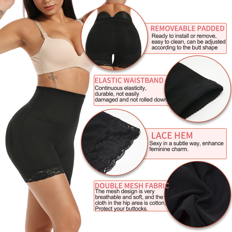 レディースパッド入りシェイプウェアヒップエンハンサーショーツ - Shapewear Bodysuit Firm のレビューと価格