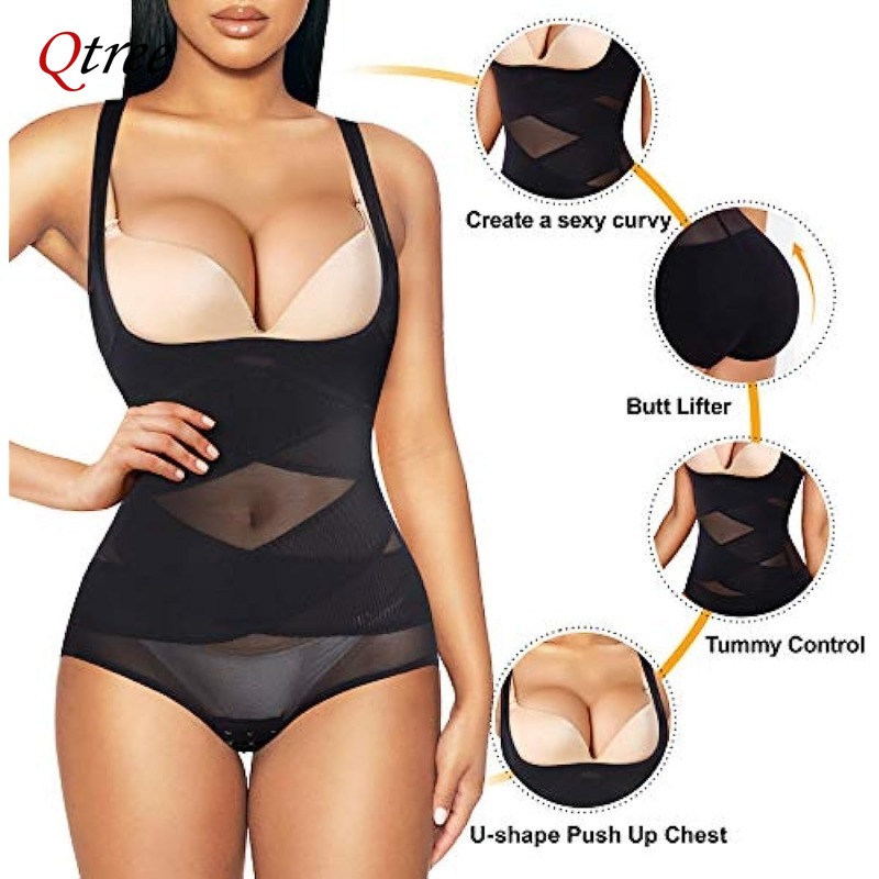 Qtree-FAjas女性用リダクショントレーナー、ボディシ - Shapewear Bodysuit Firm のレビューと価格