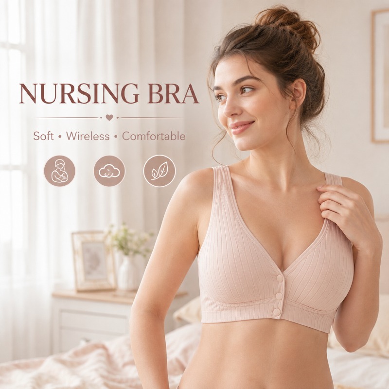 女性用授乳ブラ マタニティブラ ワイヤレス コットン混紡 フ - Nursing Bra Sleep のレビューと価格