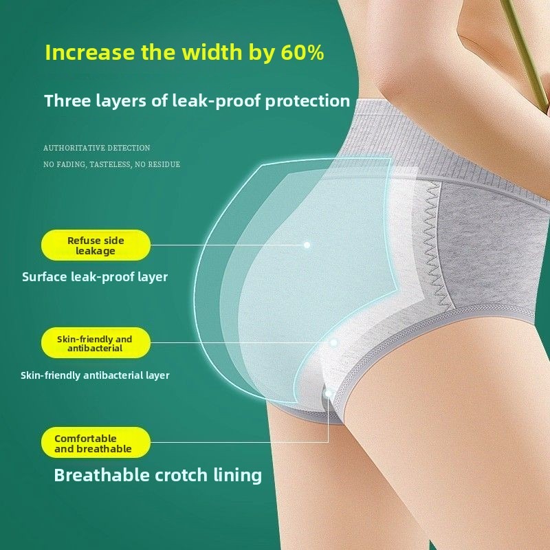 2枚セット、女性用ハイウエスト生理用ショーツ、綿素材、漏れ防 - Period Panty Absorbent のレビューと価格